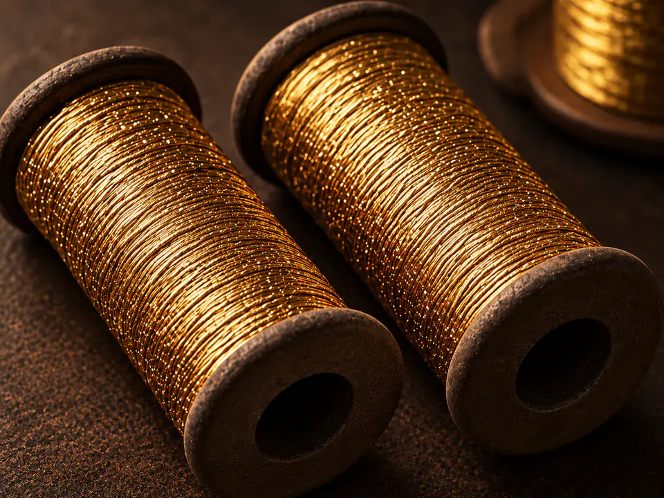 Metallic yarn spools